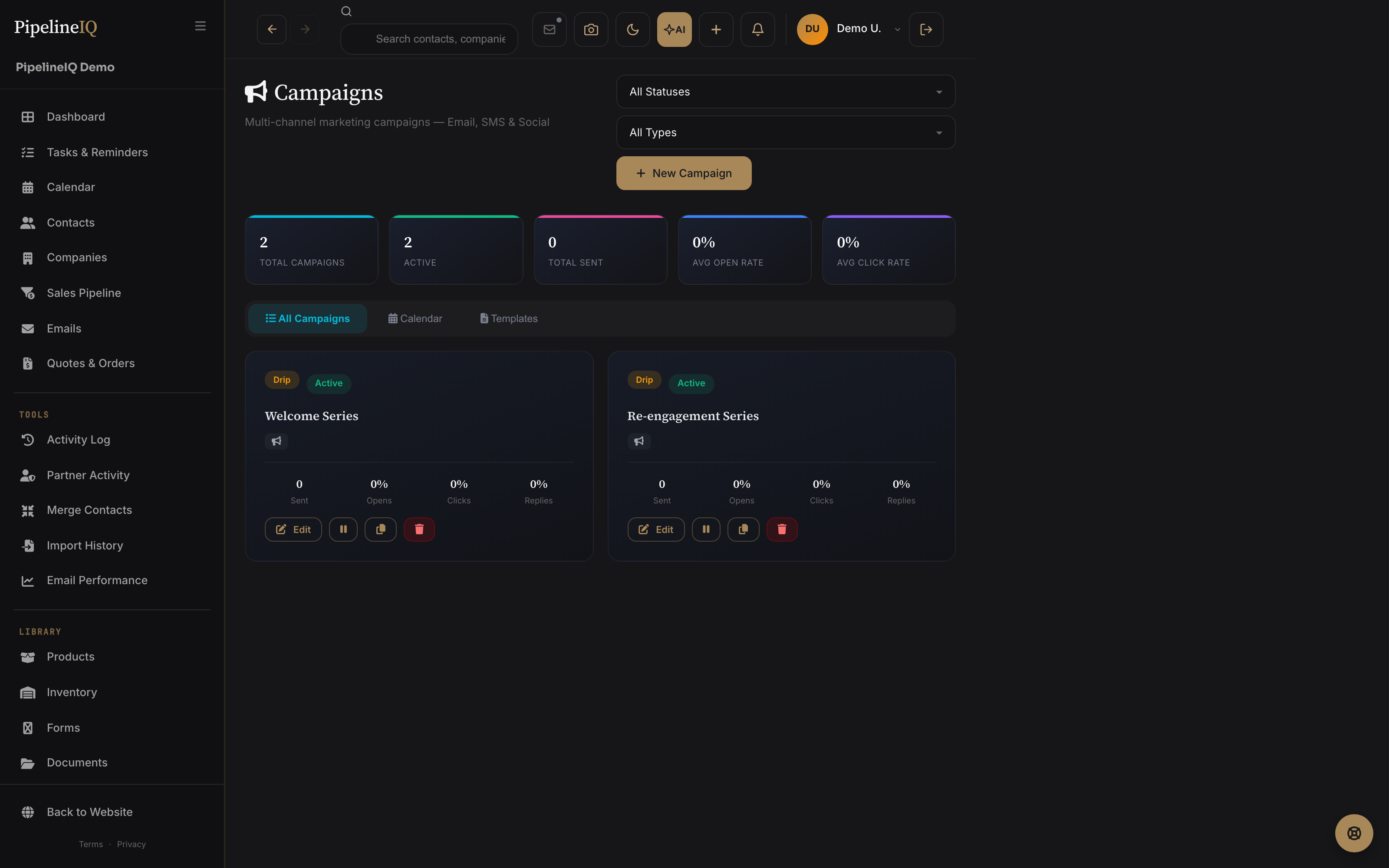 Drip campaigns builder
